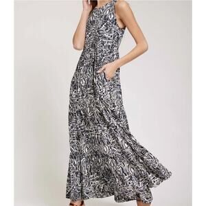 Tyler Böe Women's Blue & White Seashell Print Rachel Maxi Dress Size Small